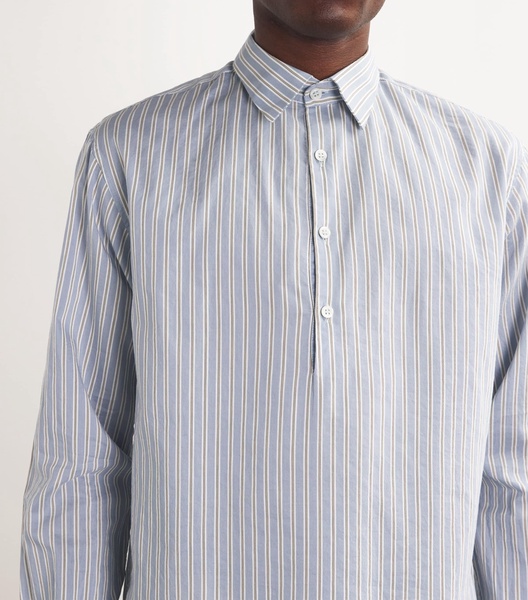 Cotton-Silk Stripe Shirt