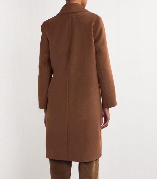 Wool-Blend Classic Straight Coat