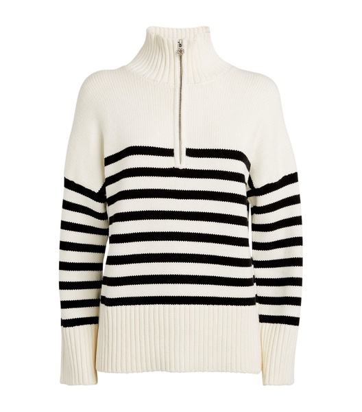 Striped Funnel-Neck Sweater