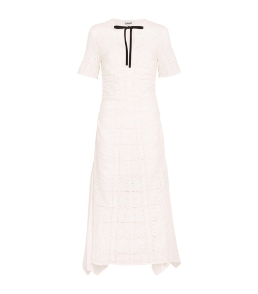 Cotton Broderie Anglaise Midi Dress