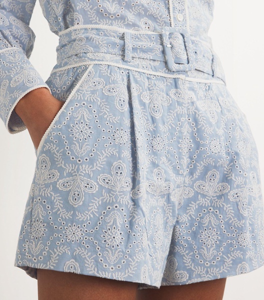 Embroidered Belted Hobbes Shorts