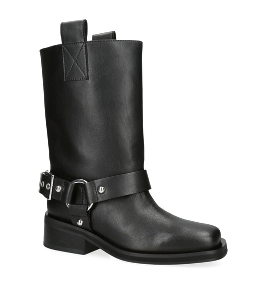 Leather Buckle Biker Boots 50