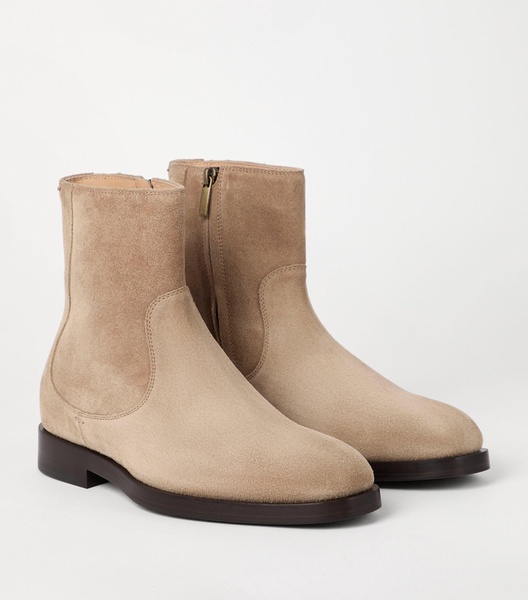 Suede Zip-Up Boots