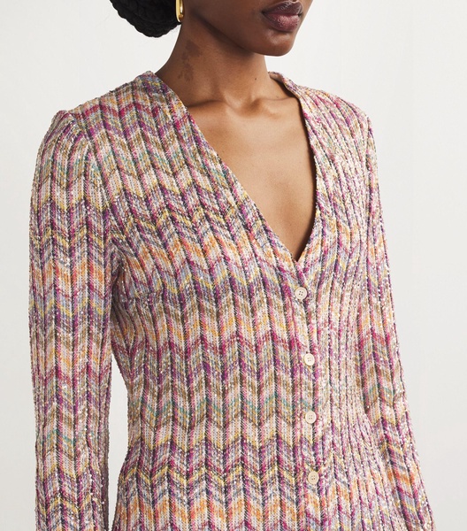 Chevron-Knit Cardigan