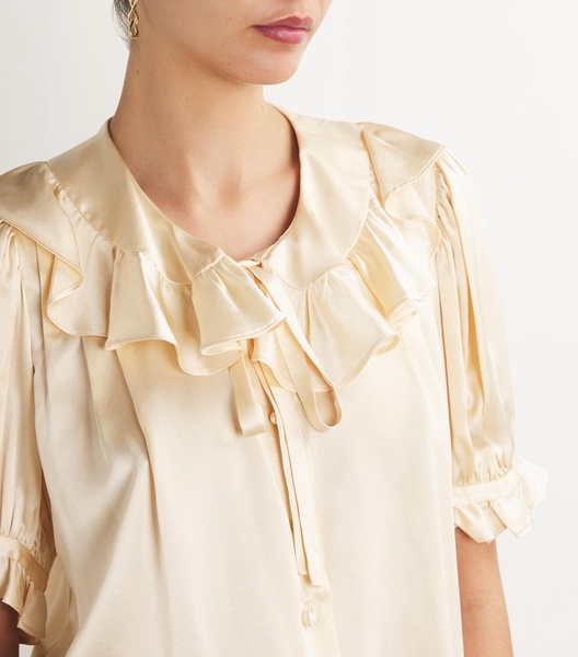 Silk Ruffled-Collar Kelela Blouse