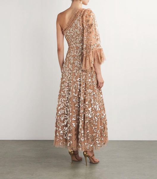 Sequin-Embellished Falling Leaves Gown 