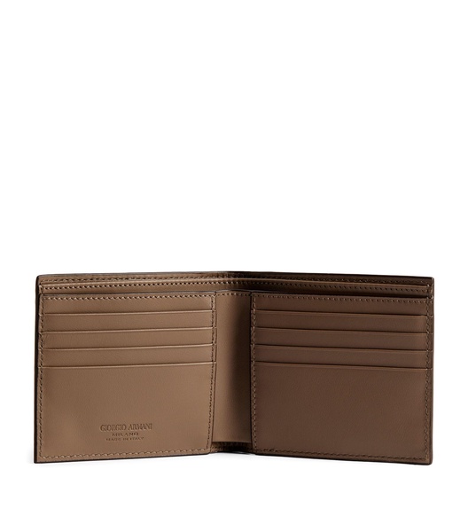 Leather Wave-Embossed Bifold Wallet