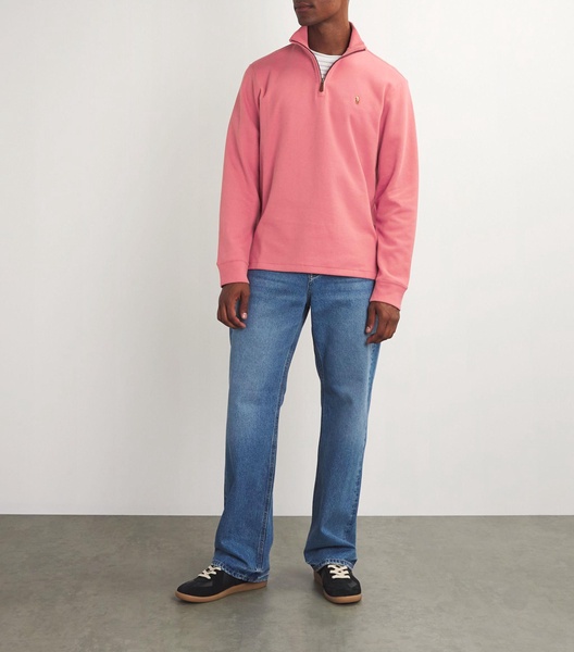 Cotton Quarter-Zip Sweater