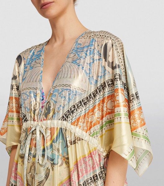 Tile Print Kaftan Maxi Dress