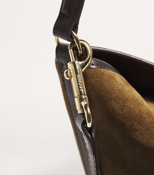 Suede-Leather Bucket Bag 