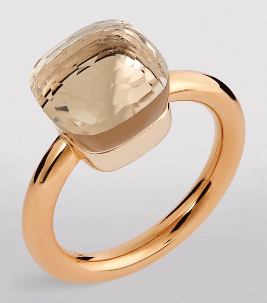 Mixed Gold and White Topaz Nudo Classic Ring