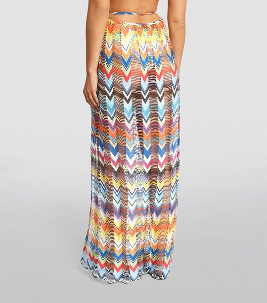 Fringed Zigzag Maxi Skirt