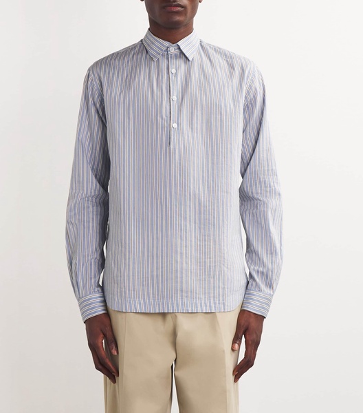 Cotton-Silk Stripe Shirt