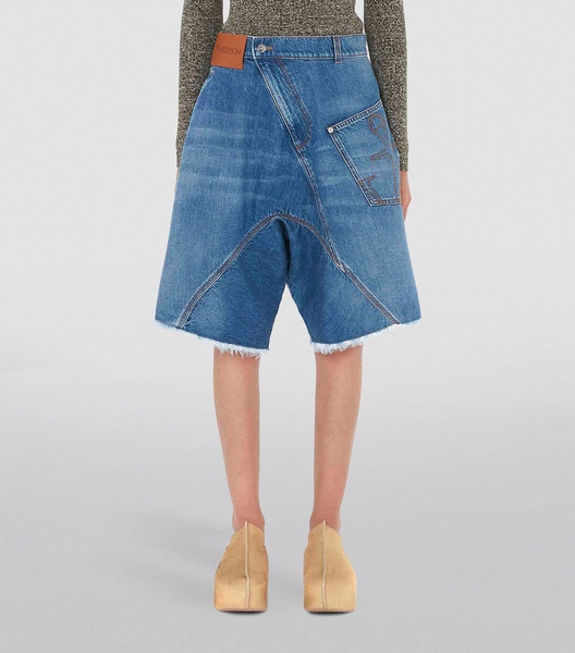 Denim Twisted Workwear Shorts 