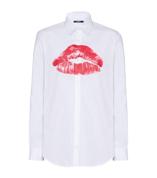 Kiss Print Long-Sleeve Shirt