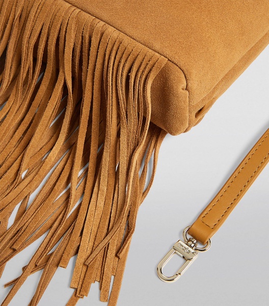 Suede M Top-Handle Bag