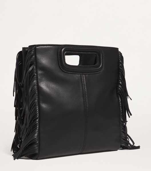 Leather Embellished M Top Handle Bag