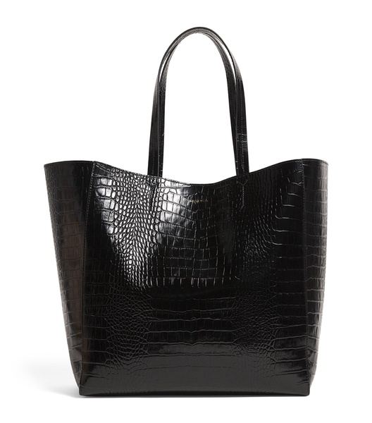 Croc-Embossed Leather Elly Tote Bag