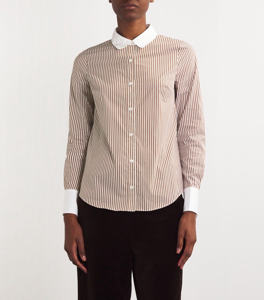 Cotton-Blend Striped Marisol Shirt