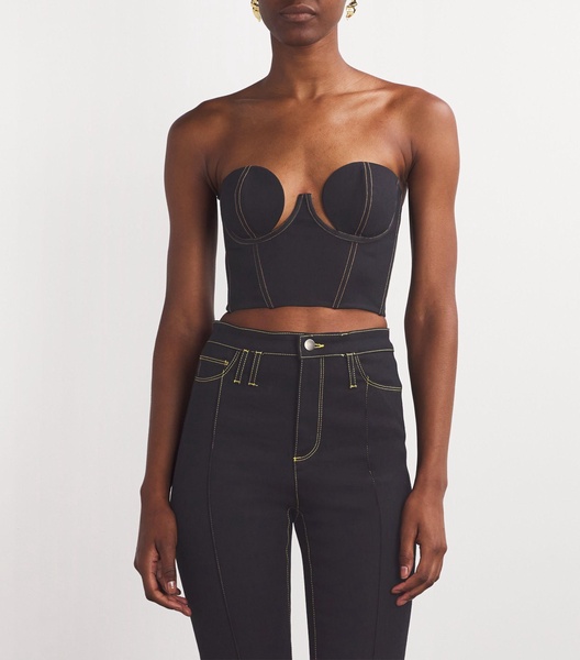 Denim Cropped Corset Top