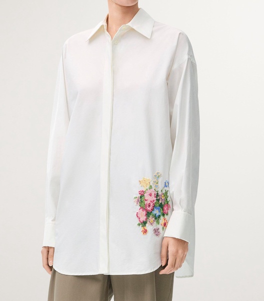 Embroidered Draped Shirt 