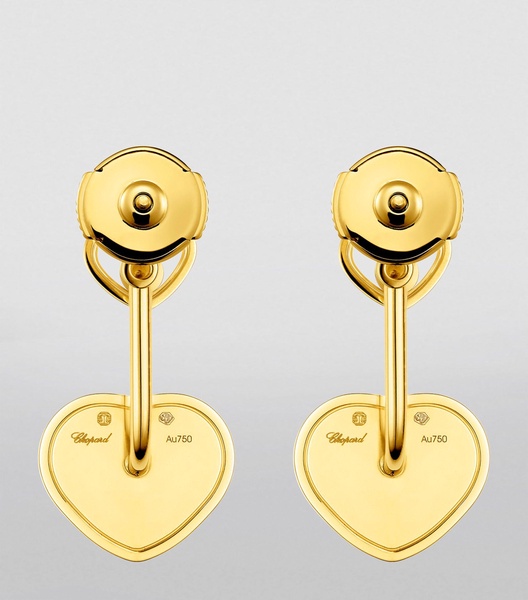 Yellow Gold and Diamond Happy Hearts Golden Hearts Earrings