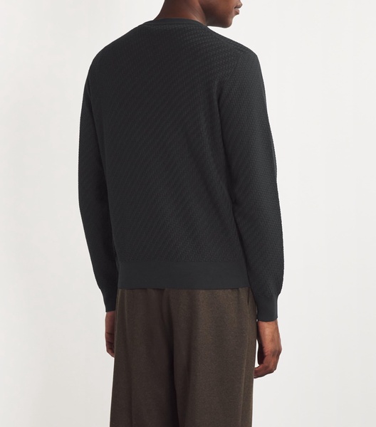 Cotton-Silk-Cashmere Trama Weave Sweater