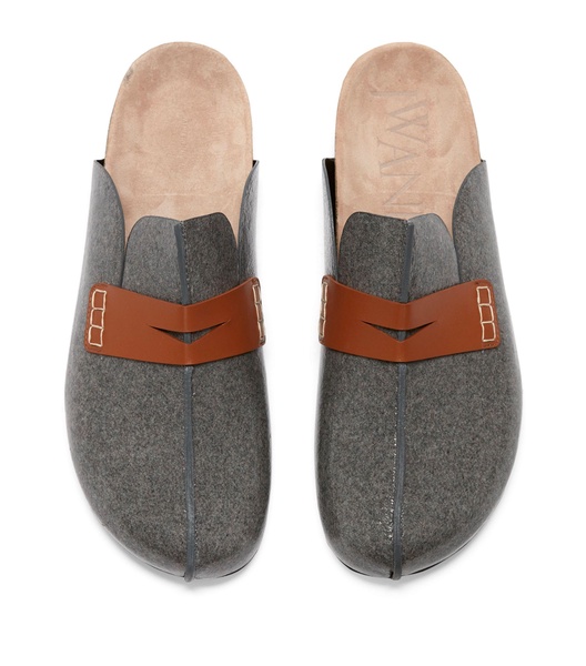 Felt Loafer Mules