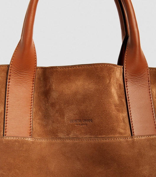 Suede Shopper Tote Bag