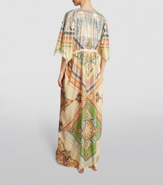 Tile Print Kaftan Maxi Dress