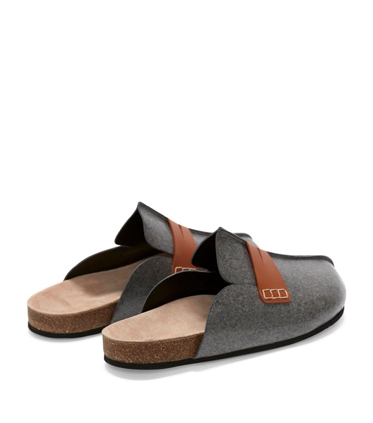 Felt Loafer Mules