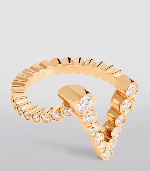 Yellow Gold and Diamond Ensemble 'V' Ring 