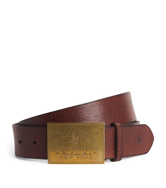 Leather Heritage Plaque Belt