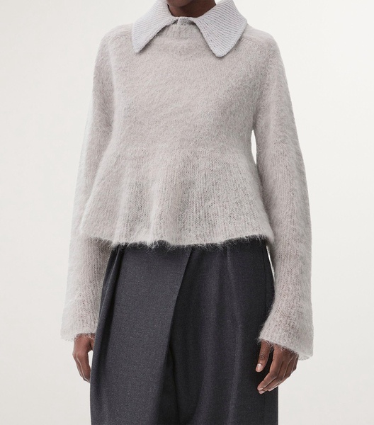 Mohair-Blend Polo Sweater