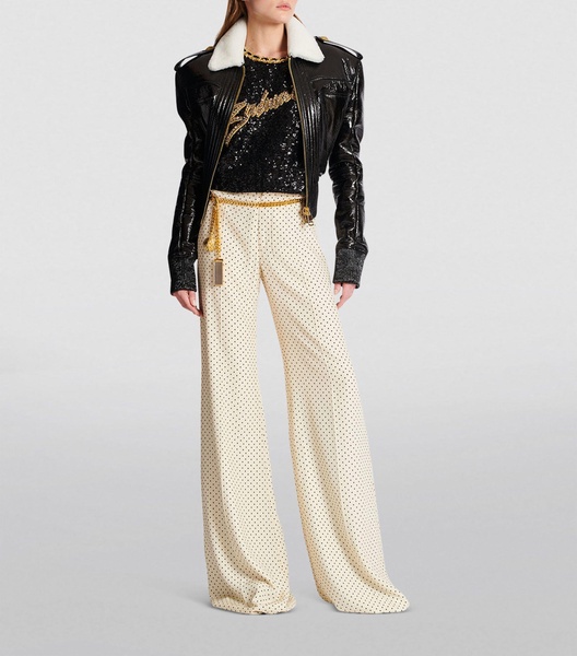 Silk Flared Trousers