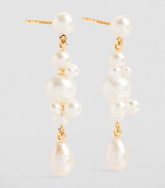 Yellow Gold and Pearl Petite Splash Earrings