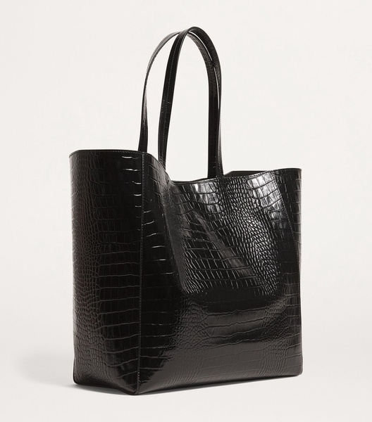 Croc-Embossed Leather Elly Tote Bag