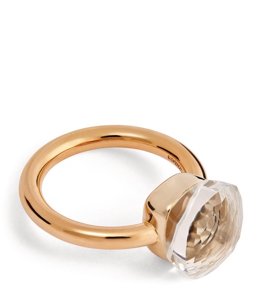 Mixed Gold and White Topaz Nudo Classic Ring