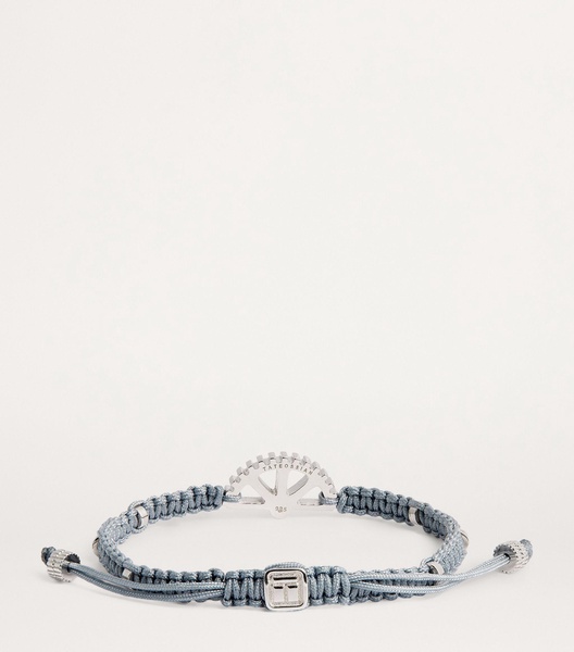 Rhodium-Plated Silver Puzzle Gear Bracelet