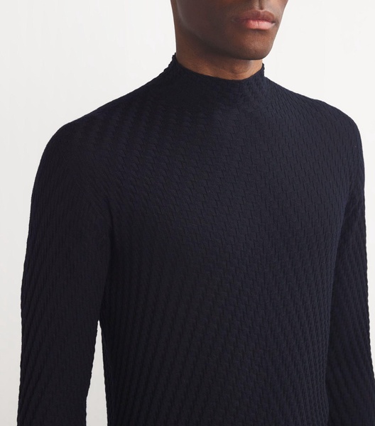 Virgin Wool-Blend Textured Sweater