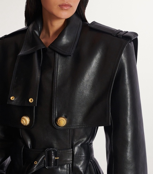 Lambskin Belted Trench Coat 