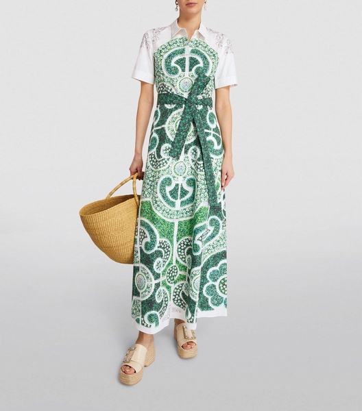 Green Topiary Maxi Dress