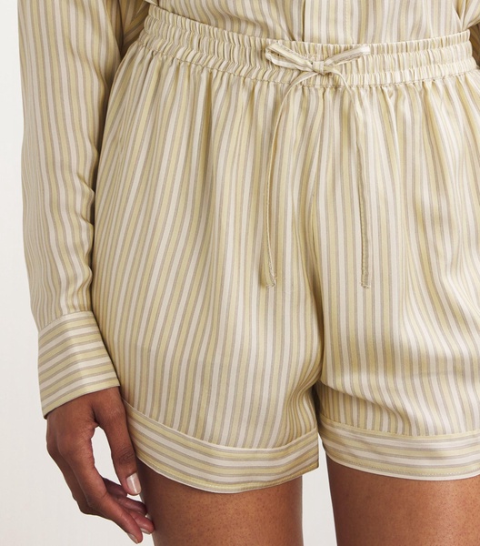 Silk Striped Wensu Shorts