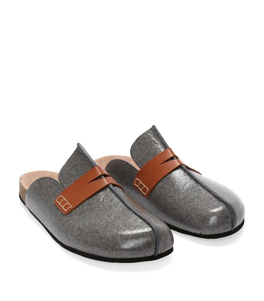 Felt Loafer Mules