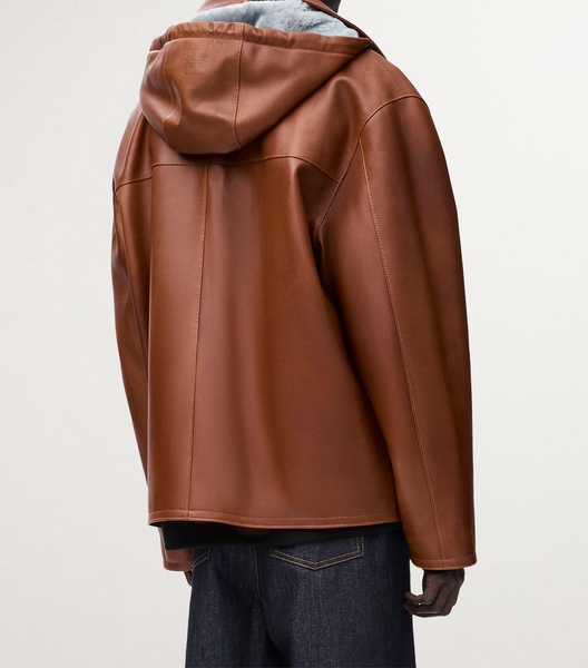 Leather Hooded Jacket