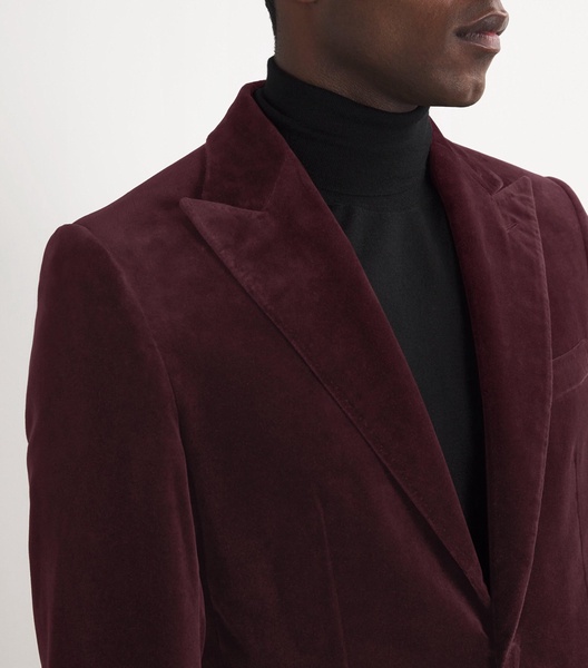 Velvet Single-Breasted Blazer