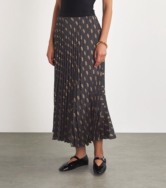 Paisley Print Pleated Skirt