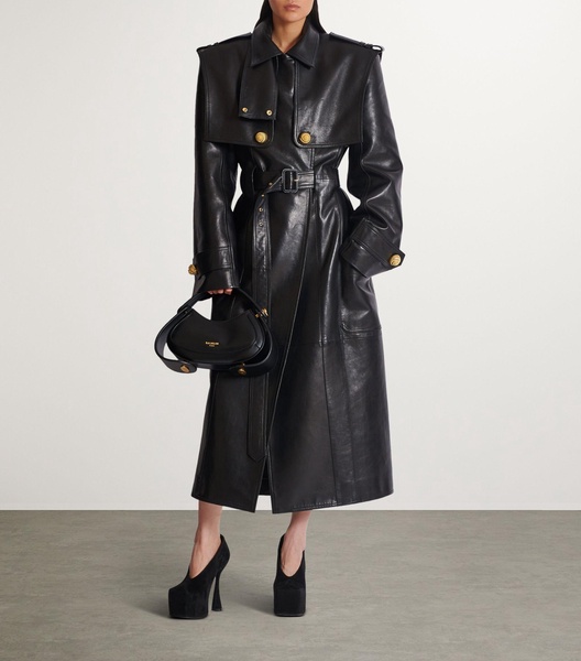 Lambskin Belted Trench Coat 