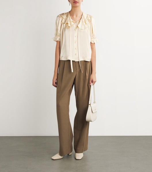 Silk Ruffled-Collar Kelela Blouse