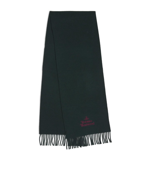 Wool Embroidered Logo Scarf